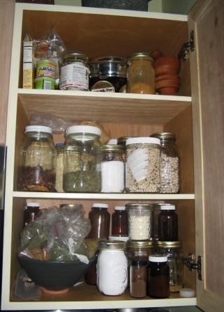 Glass jars containing bulk items